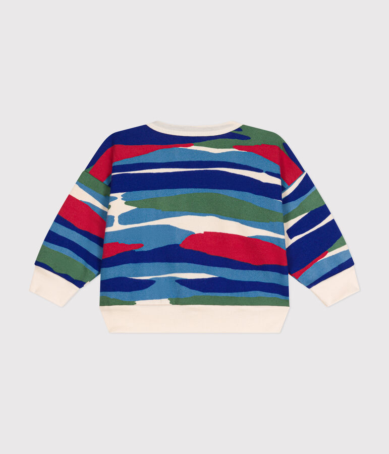 Baby-Sweatshirt aus Molton naturfarben/blau