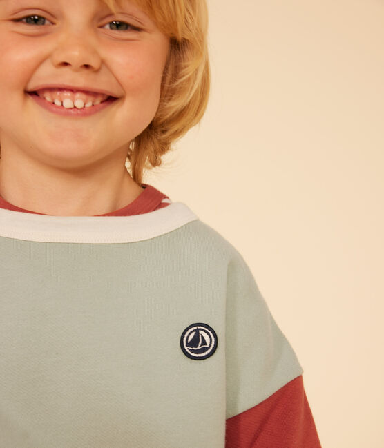 Kinder Colorblock-Sweatshirt aus Molton für Jungen weiss AVALANCHE/ MULTICO