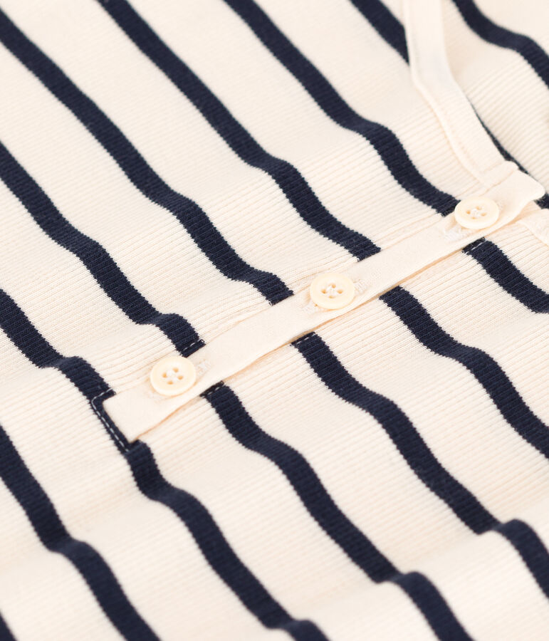 Damen-Spaghetti-Top aus Baumwolle weiss AVALANCHE/blau SMOKING