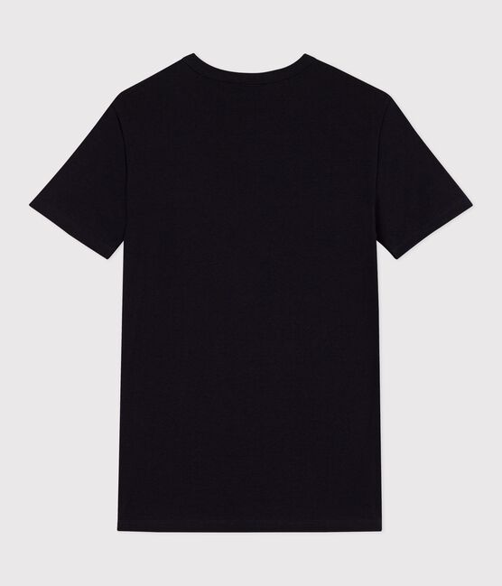 Kurzärmeliges Damen-T-Shirt L'ICONIQUE aus einfarbigem Rippstrick schwarz BLACK