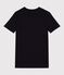 Kurzärmeliges Damen-T-Shirt L'ICONIQUE aus einfarbigem Rippstrick schwarz BLACK