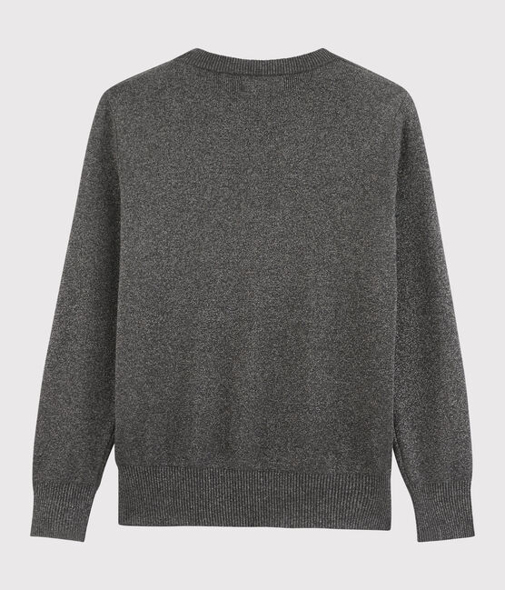 Glänzender Damen-Baumwollpullover schwarz CITY/grau ARGENT