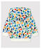 Baby-Cardigan aus Molton. weiss MARSHMALLOW/weiss MULTICO