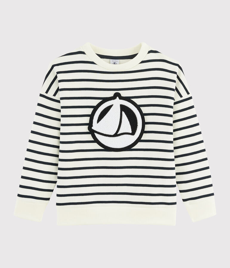 Kinder-Sweatshirt f&uuml;r Jungen weiss/blau