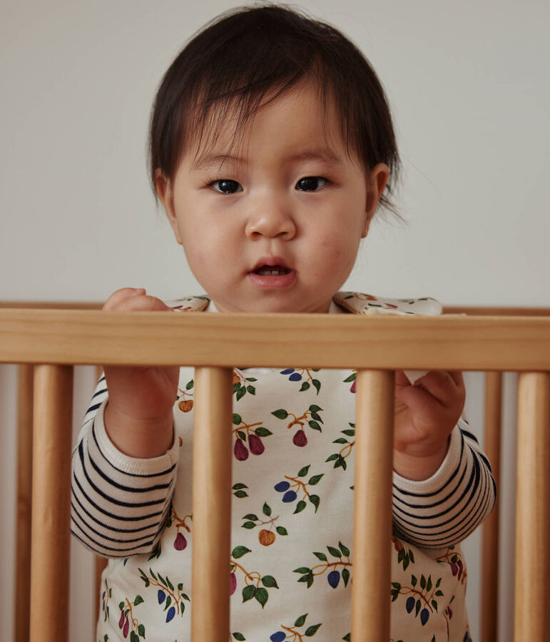 Baby-Schlafsack aus Baumwolle TOG 2.5 mit Obstmotiv weiss/gelb/vielfarbig