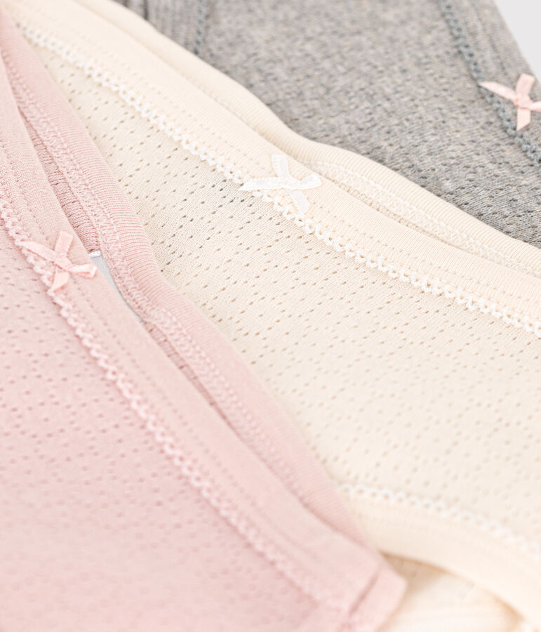 3er-Set Kinder-Slips mit Ajourmuster und hohem Taillenbund vielfarbig