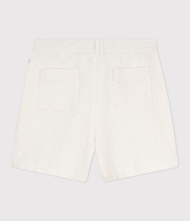 Kinder-Shorts aus Baumwolle mit Herzmotiv weiss