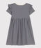 Kurzärmeliges gestreiftes Kleid aus Baumwolle Kinder/Mädchen blau SMOKING/weiss MARSHMALLOW