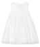 Kurzärmeliges Baby-Festtagskleid Mädchen weiss MARSHMALLOW/braun CUIVRE
