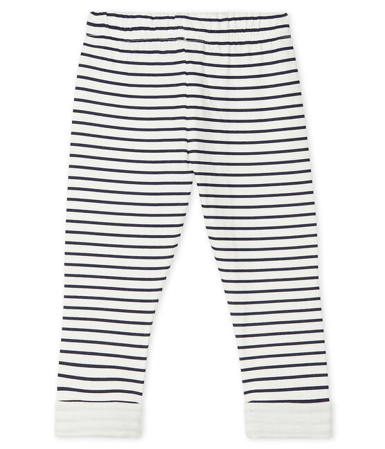 Baby-Hose aus bedrucktem Doppeljersey weiss MARSHMALLOW/blau SMOKING