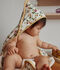 Baby-Badecape und Waschlappen mit Obstmotiv weiss/gelb/vielfarbig