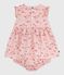 Ärmelloses Baby-Kleid aus Baumwolle mit dazu passendem Bloomer rosa JOLI/weiss MULTICO