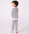 Kinder-Pyjama aus Baumwoll-Frottee mit Streifen blau/blau