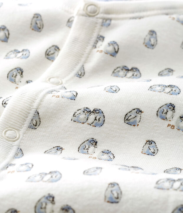 Kombi-Overall aus Rippstrick f&uuml;r Babys weiss/blau/vielfarbig