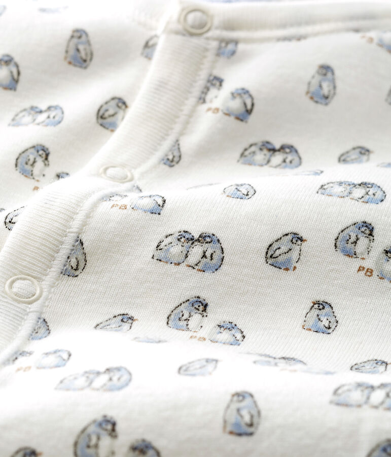 Kombi-Overall aus Rippstrick f&uuml;r Babys weiss/blau/vielfarbig