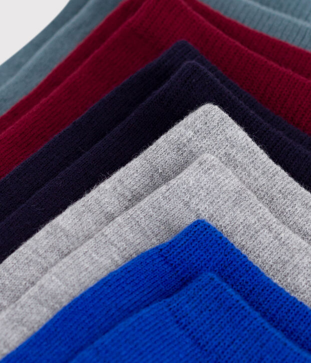 5er-Set Kinder-Kniestr&uuml;mpfe aus einfarbiger Baumwolle vielfarbig