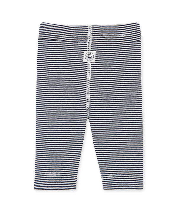 Unisex-Baby-Leggings mit Milleraies-Ringelmuster blau/weiss