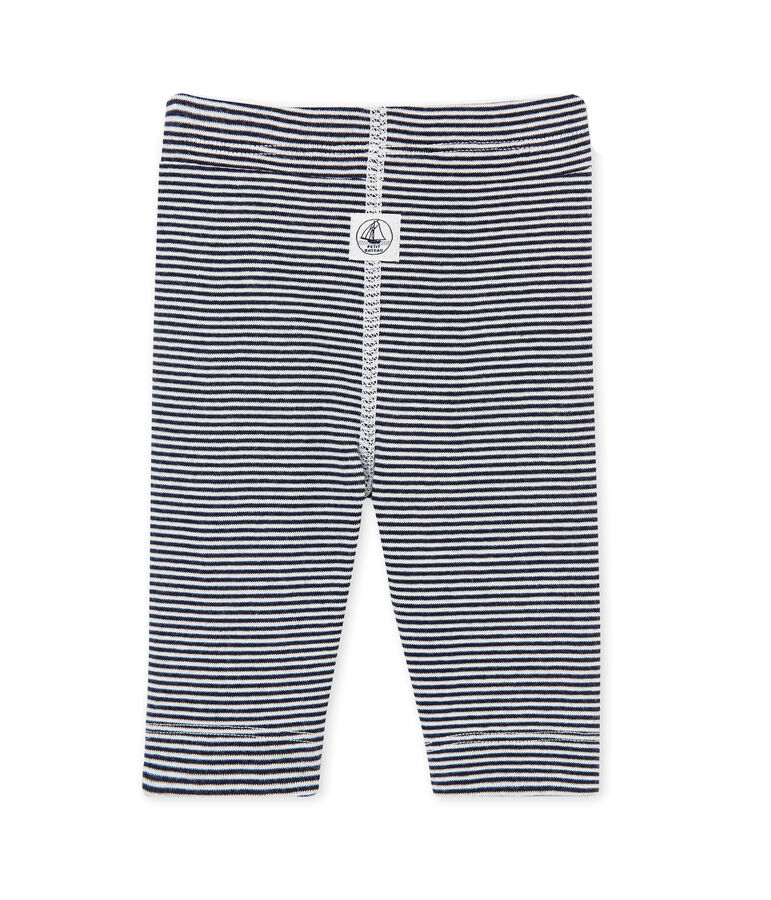 Unisex-Baby-Leggings mit Milleraies-Ringelmuster blau/weiss