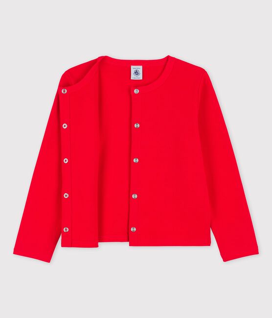 Cardigan aus Baumwolle für Mädchen rot PEPS