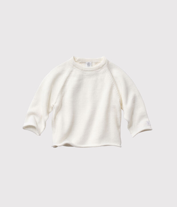 Baby-J&auml;ckchen aus Wolle/Baumwolle weiss