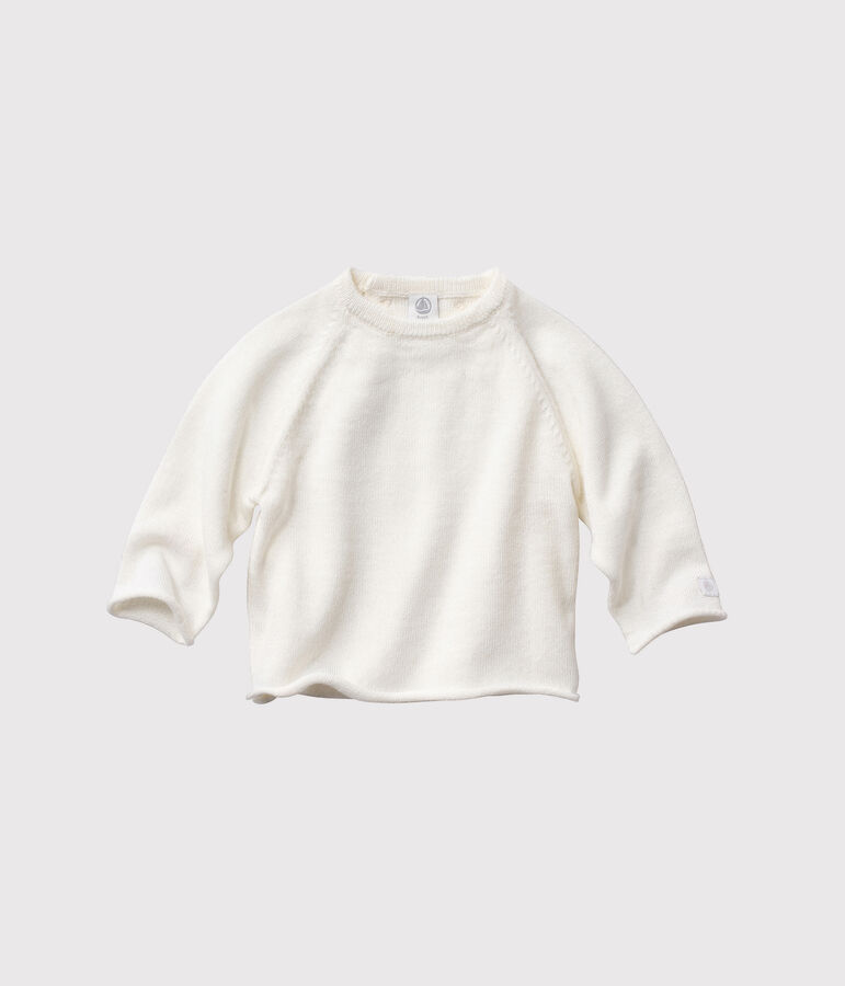 Baby-J&auml;ckchen aus Wolle/Baumwolle weiss