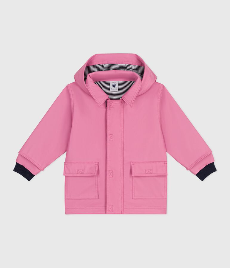 Ikonische einfarbige Baby-Regenjacke rosa