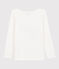 Langärmeliges Kinder-T-Shirt aus Baumwolle für Mädchen weiss MARSHMALLOW