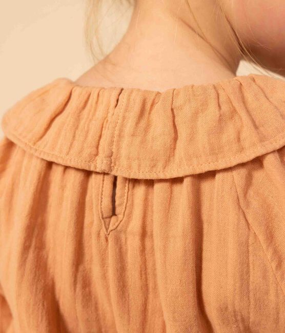 Langärmelige Kinderbluse aus Musselin-Stoff für Mädchen rosa SIENNA