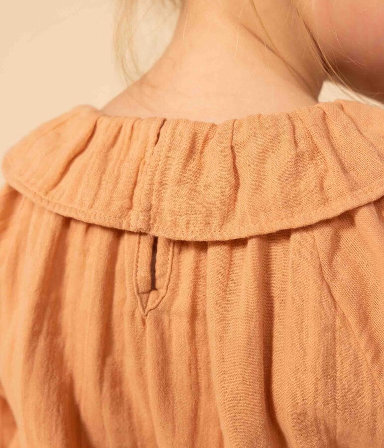 Lang&auml;rmelige Kinderbluse aus Musselin-Stoff f&uuml;r M&auml;dchen rosa