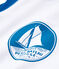 Sonnenschutz-T-Shirt Mädchen und Jungen weiss MARSHMALLOW/blau RIYADH