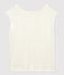 Einfarbiges T-Shirt aus Leinen Damen weiss MARSHMALLOW