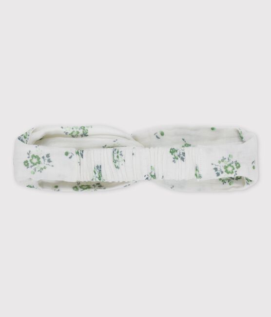 Baby-Haarband aus Windelstoff aus Bio-Baumwolle weiss MARSHMALLOW/weiss MULTICO