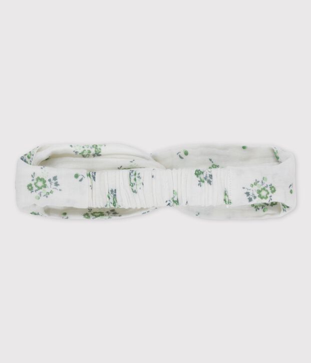 Baby-Haarband aus Windelstoff aus Bio-Baumwolle weiss/vielfarbig
