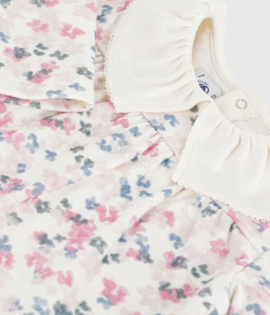 Langärmelige Baby-Bluse aus Baumwolle mit Blumenmuster MILK/ MULTICO