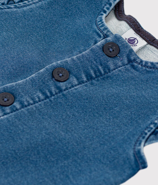 Ärmelloser Baby-Overall aus Denim blau BLEU DELAVE