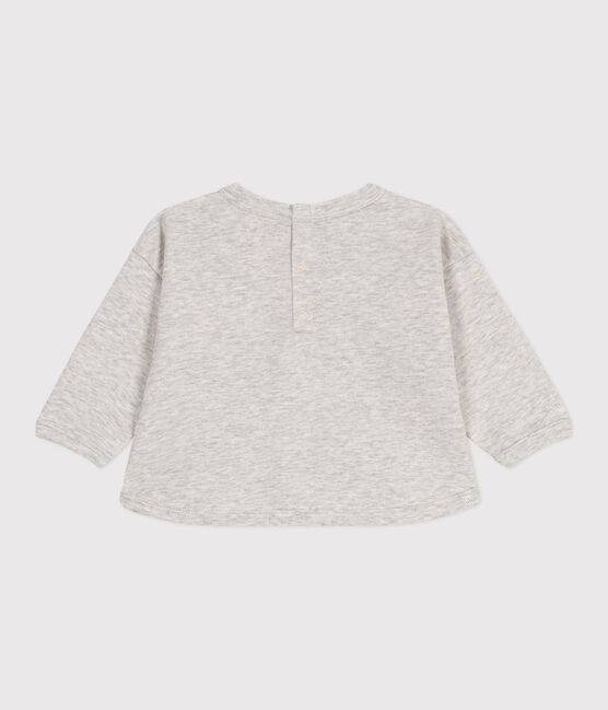 Baby-Sweatshirt aus einfarbiger Baumwolle grau BELUGA CHINE