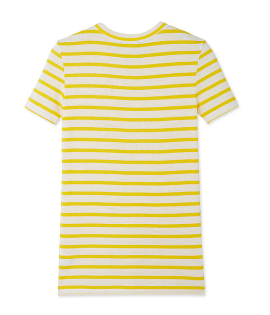 Gestreiftes Damen-T-Shirt aus Original-Rippstrick gelb SHINE/weiss MARSHMALLOW