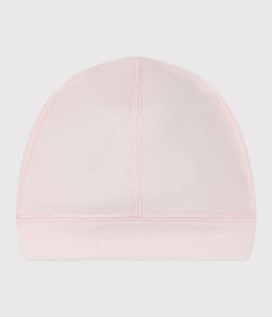Baby-Mütze aus einfarbiger Baumwolle rosa FLEUR