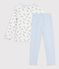 Pyjama  en velours grau/vielfarbig
