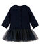 Langärmeliges Babykleid aus Materialmix für Mädchen blau SMOKING