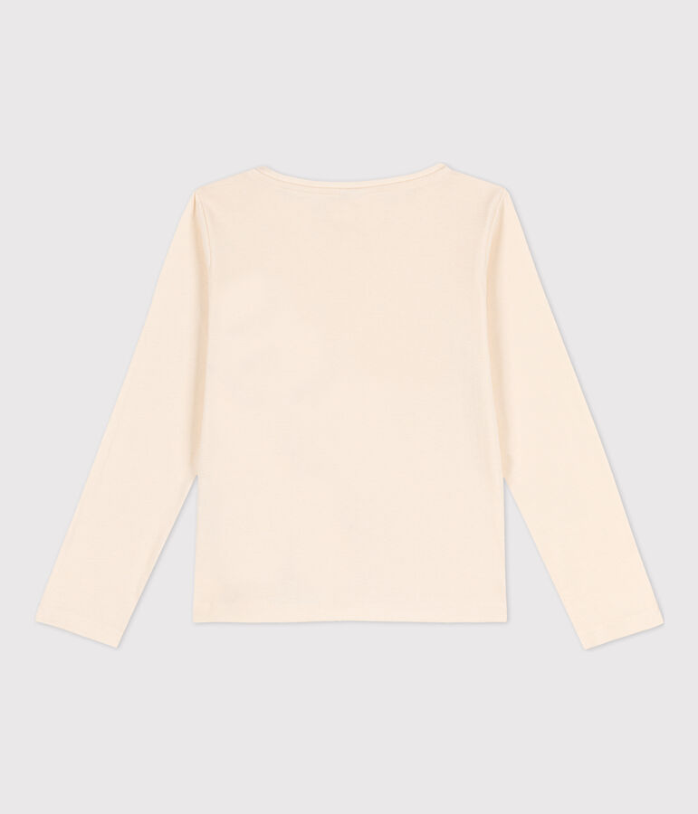 Lang&auml;rmeliges Kinder-T-Shirt aus Baumwolle f&uuml;r M&auml;dchen und  Jungen naturfarben/orange