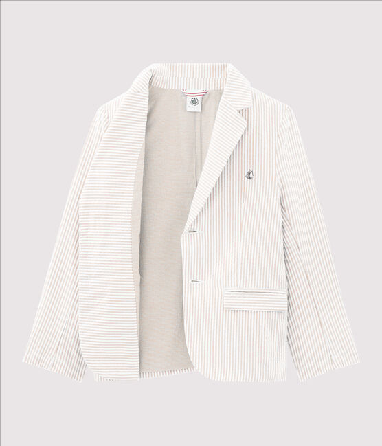 Kinderjacke für Jungen beige BEIGE/weiss MARSHMALLOW