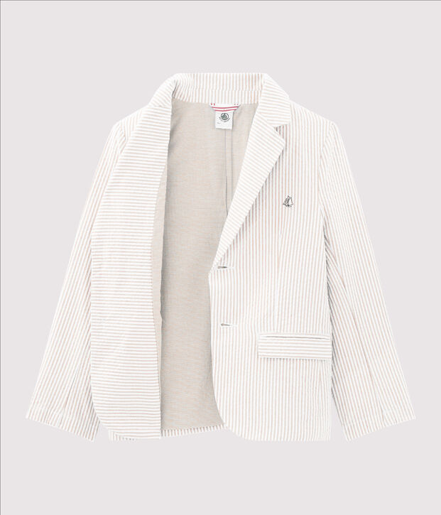 Kinderjacke f&uuml;r Jungen beige/weiss