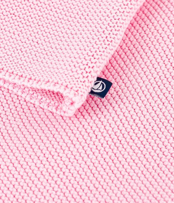 Baby-Cardigan kraus rechts gestrickt aus Baumwolle rosa MARQUISE