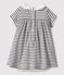 Kurzärmeliges Bodykleid aus Rippstrick für Babys weiss MARSHMALLOW/blau SMOKING