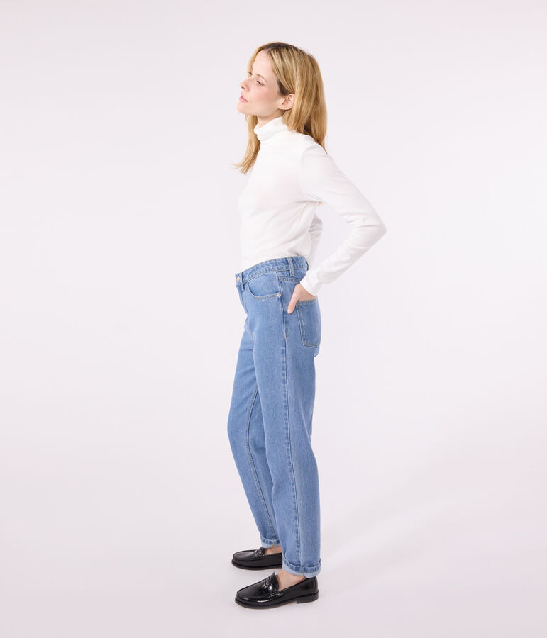 Damen-Rollkragenshirt L'Iconique aus Baumwolle weiss