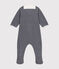 Baby-Strampler aus Samt mit Ringelstreifen blau SMOKING/weiss MARSHMALLOW