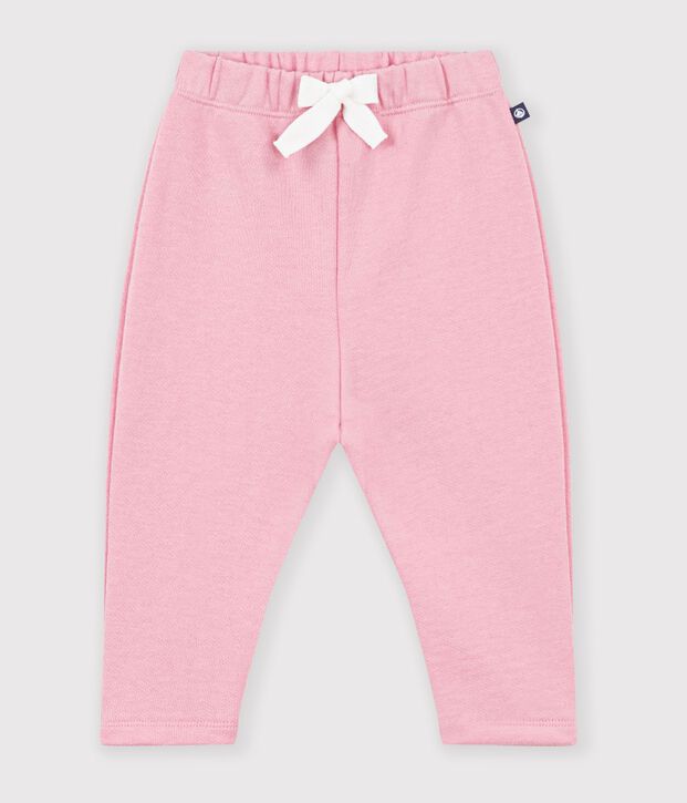 Baby-Jogginghose aus einfarbiger Baumwolle rosa
