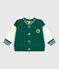 Baby College-Jacke aus zweifarbiger Baumwolle grün EVERGREEN/ MILK