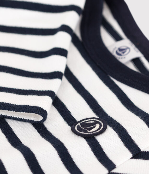 Baby-Streifenshirt aus dickem Jersey weiss/blau